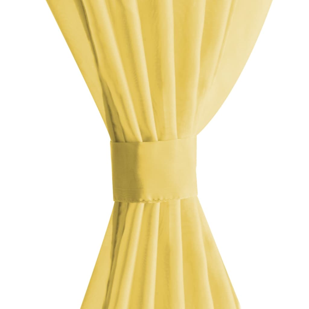 vidaXL Cortinas em voile 2 pcs 140x245 cm amarelo