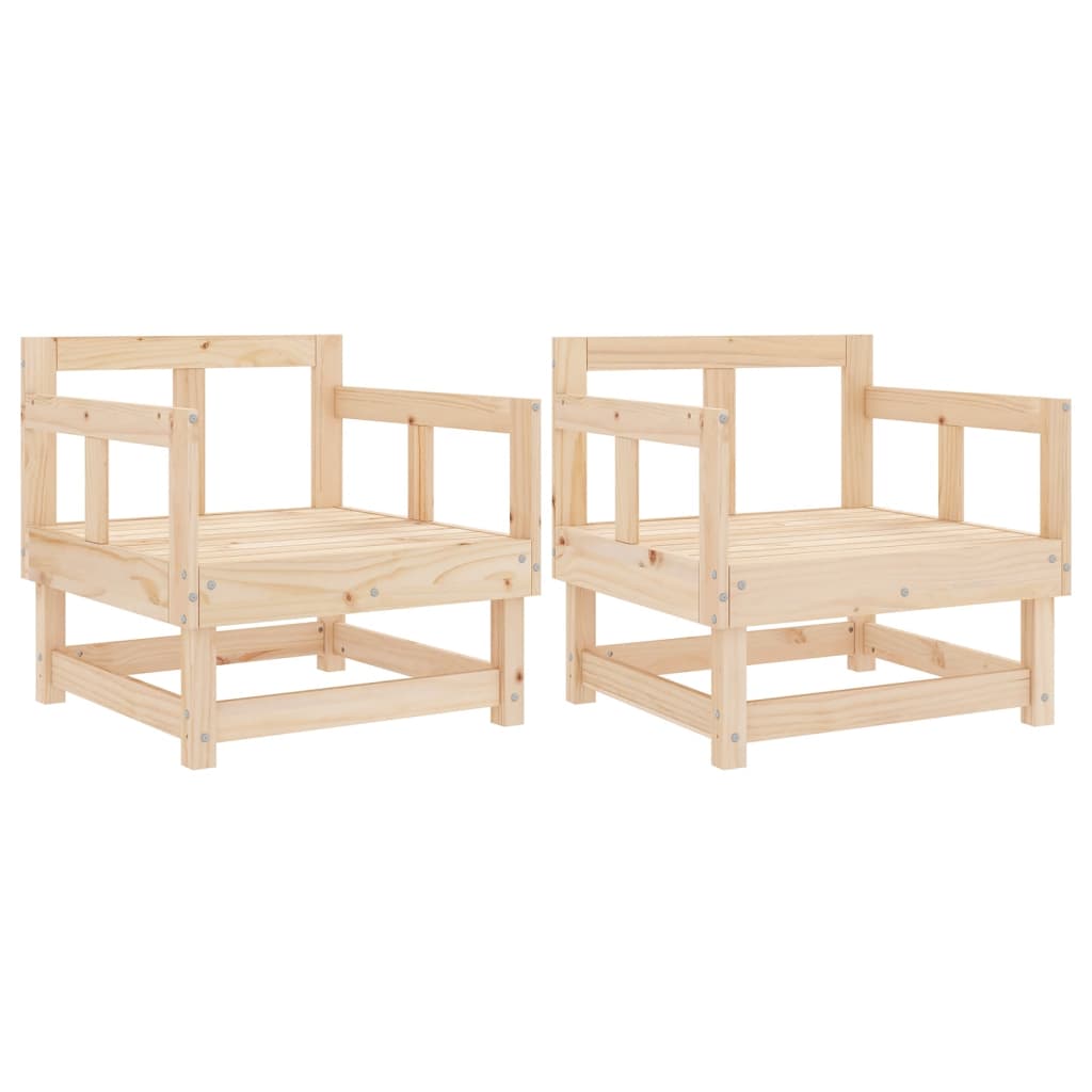 vidaXL Cadeiras de jardim 2 pcs madeira de pinho maciça