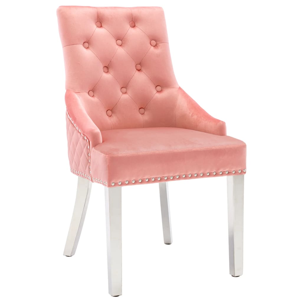 vidaXL Cadeira de jantar veludo rosa