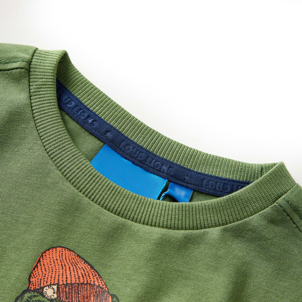 T-shirt de manga comprida para criança caqui-claro 92