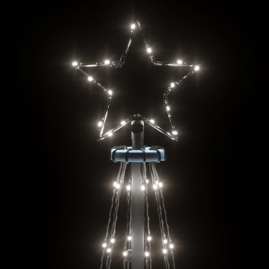 vidaXL Árvore de Natal com espigão 732 luzes LED 500 cm branco frio