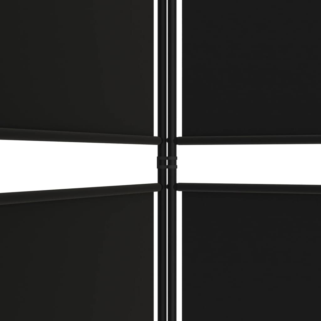 vidaXL Divisória/biombo com 6 painéis 300x180 cm tecido preto
