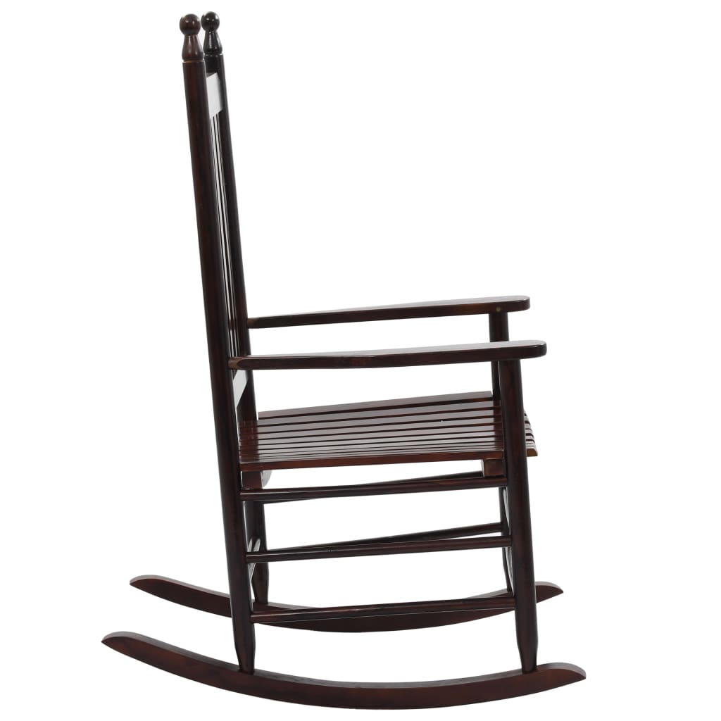 vidaXL Cadeira de baloiço com assento curvo madeira de álamo castanho