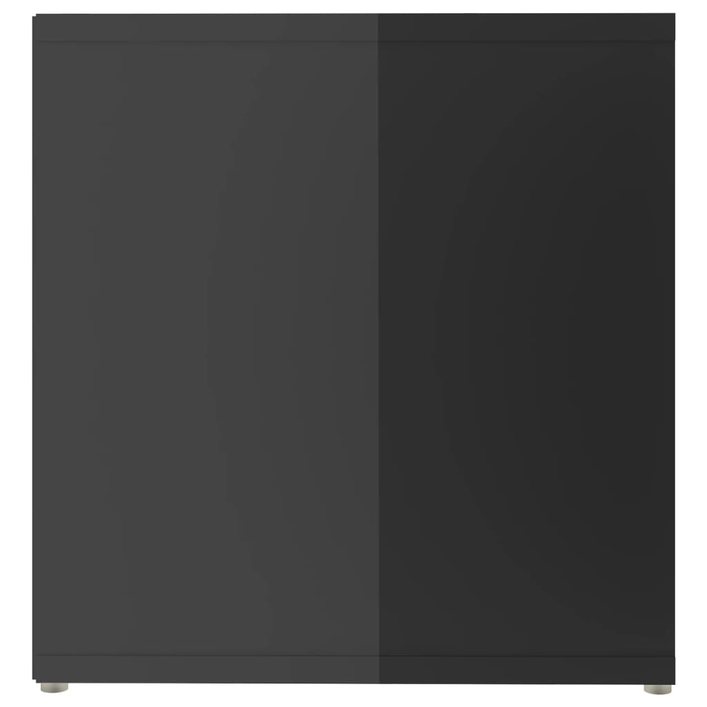 vidaXL Móvel de TV 142,5x35x36,5 contraplacado cinzento brilhante