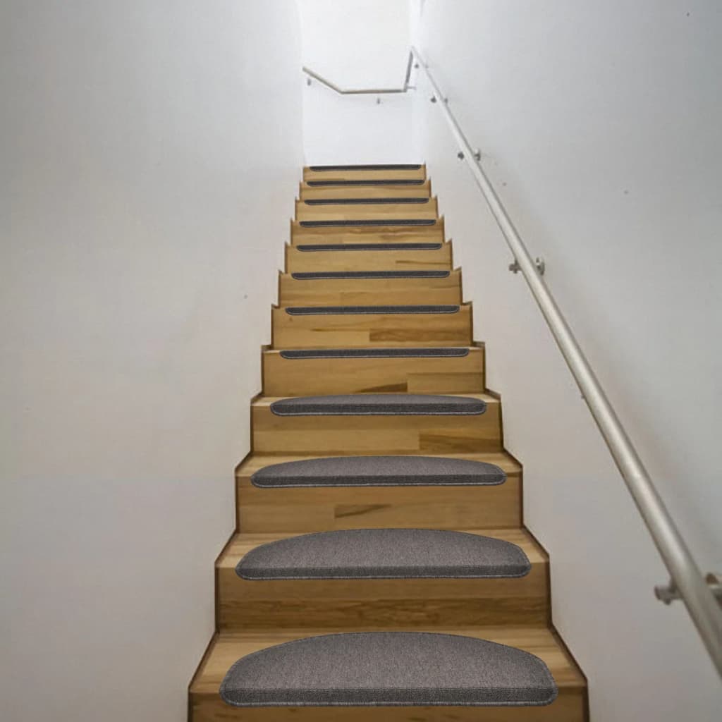 Tapete para escadas, cor moca, 15 peças 64,5 x 25,5 cm