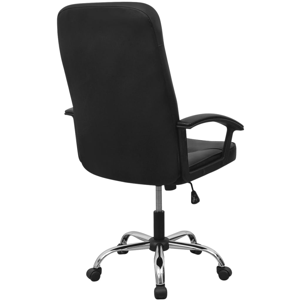 vidaXL Cadeira de escritório em couro artificial 67x70 cm, preto