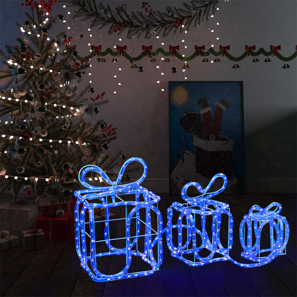 vidaXL Caixas presente de Natal com 180 luzes LED interior/exterior