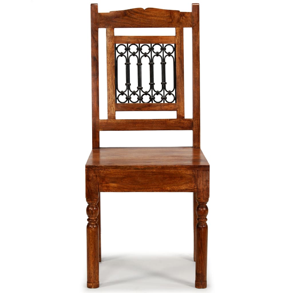 vidaXL Cadeiras de jantar 4 pcs madeira maciça + sheesham clássicas