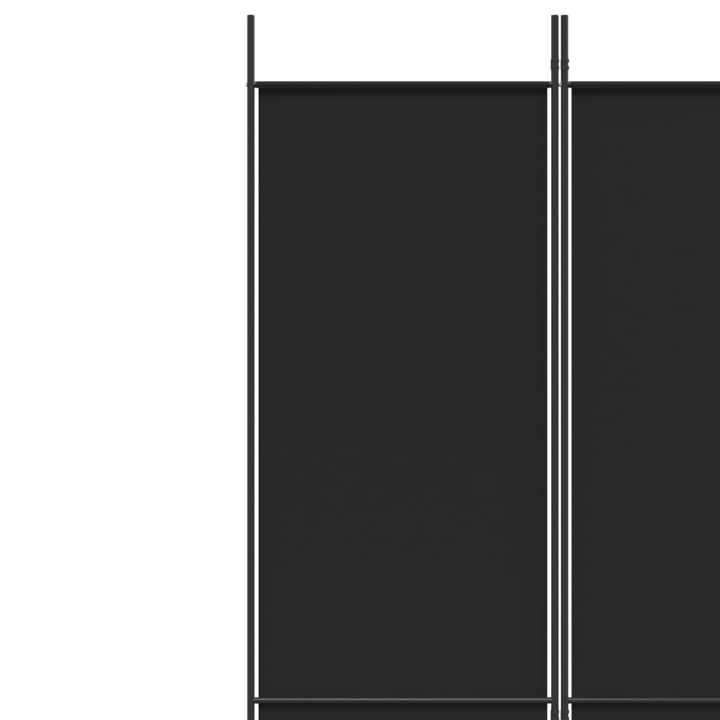 vidaXL Biombo/divisória com 3 painéis 150x220 cm tecido preto