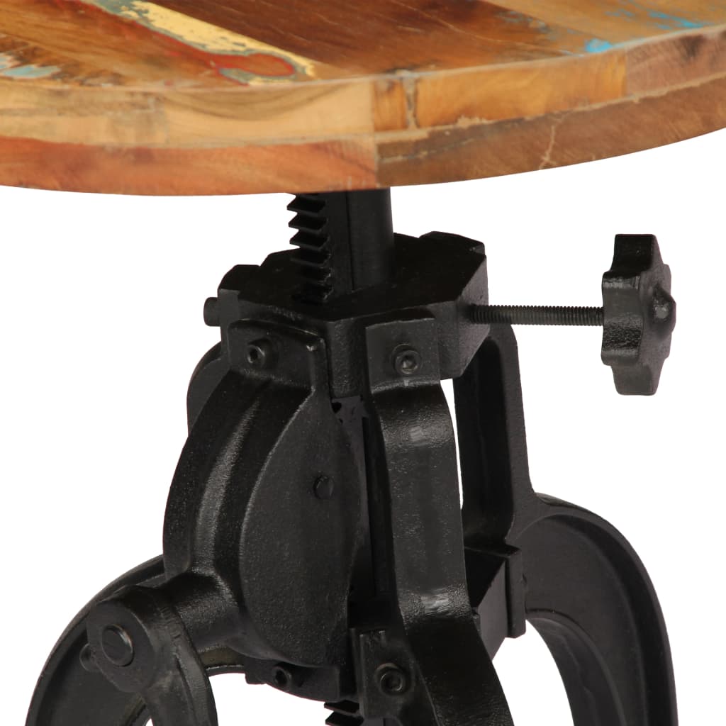 vidaXL Mesa de apoio 45x (45-62) cm madeira recuperada e ferro fundido