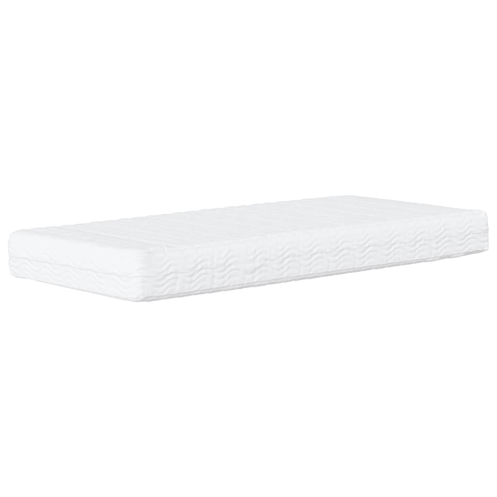 vidaXL Sofá-cama com colchão 100x200 cm tecido cinzento-acastanhado