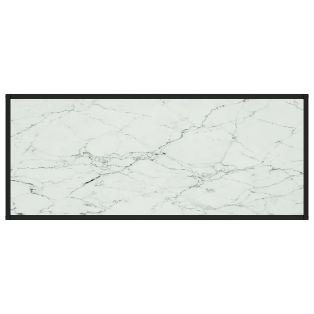 vidaXL Mesa de centro 120x50x35 cm preto com vidro mármore branco