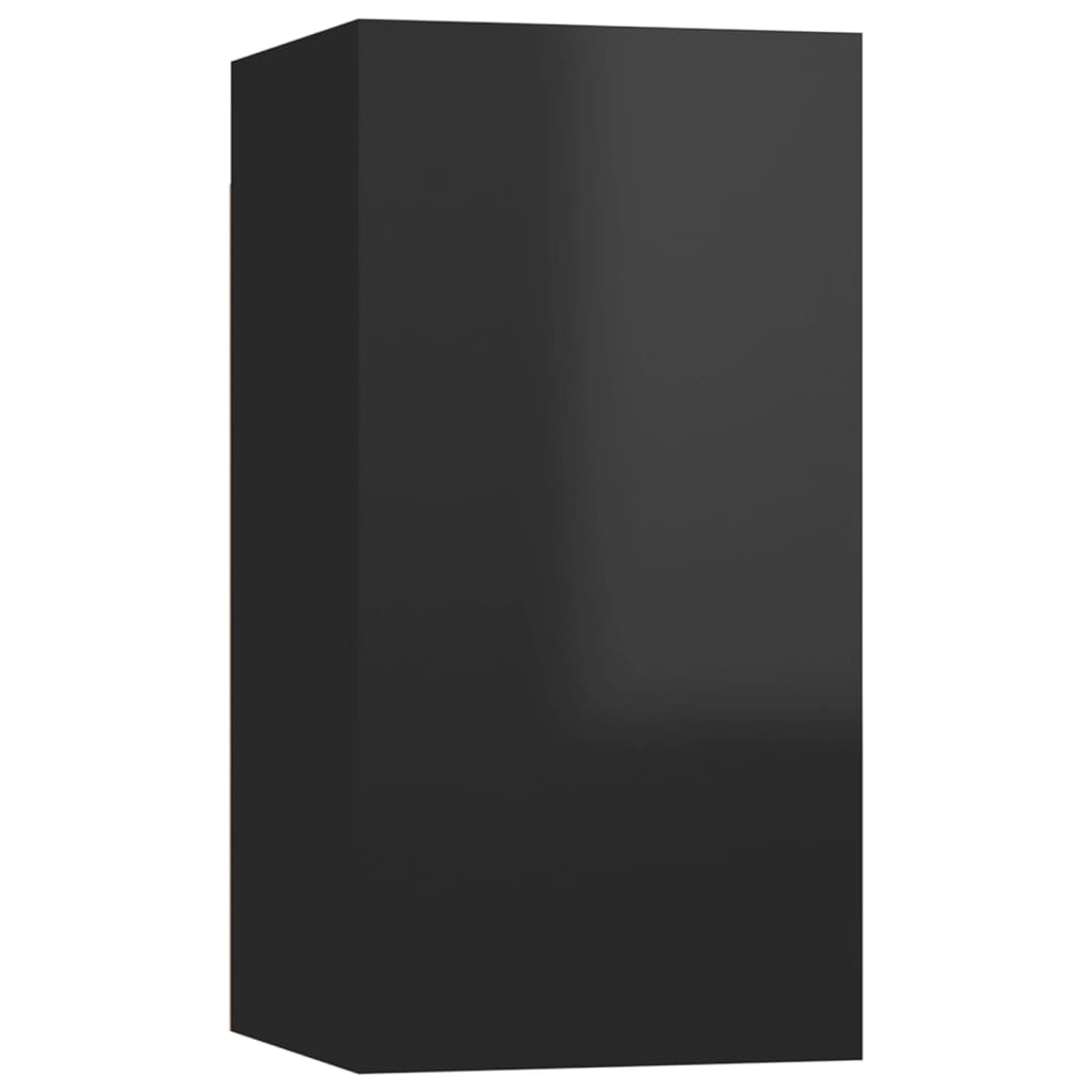 vidaXL Móvel de TV 30,5x30x60 cm contraplacado preto brilhante