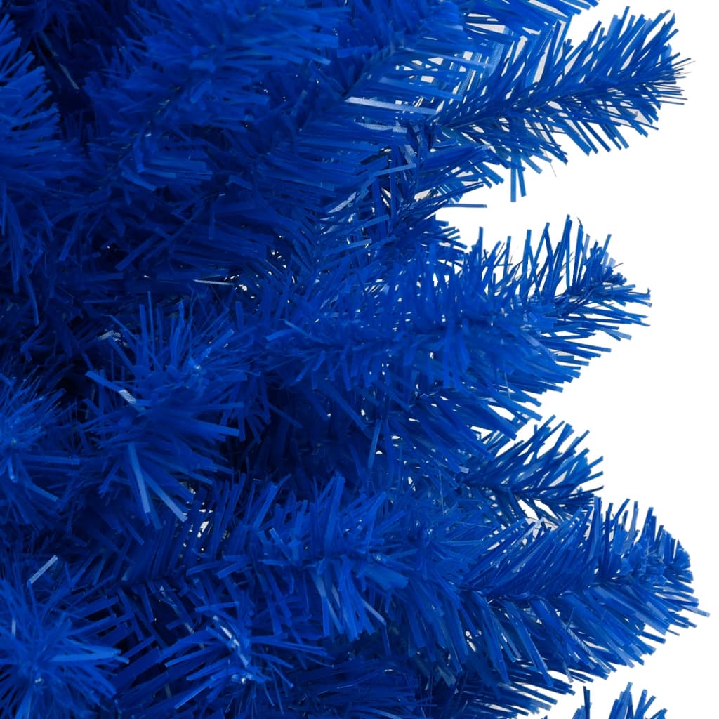 vidaXL Árvore de Natal artificial pré-iluminada + suporte PVC azul