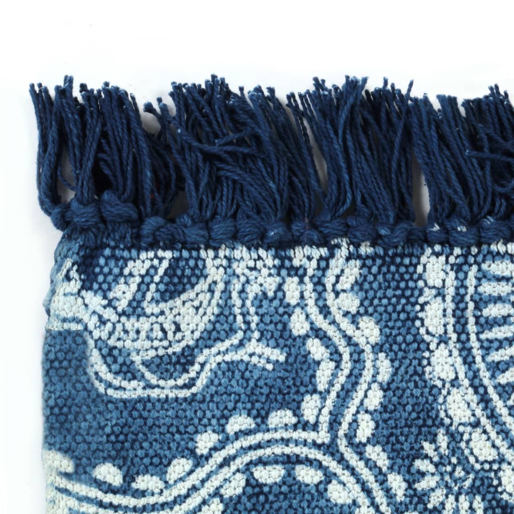 vidaXL Tapete Kilim em algodão 120x180 cm com padrão azul