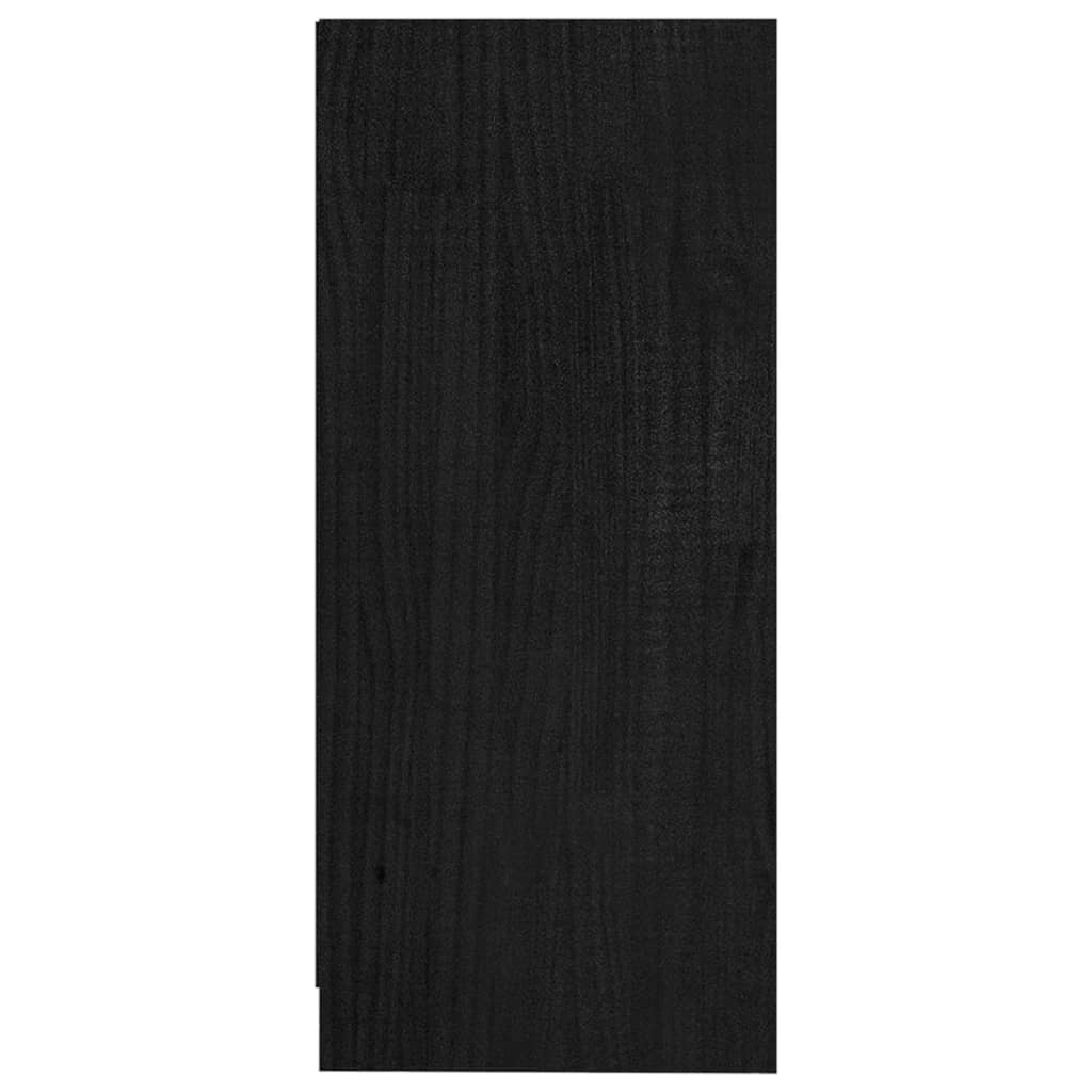 vidaXL Armário de apoio 35,5x33,5x76 cm madeira de pinho maciça preto