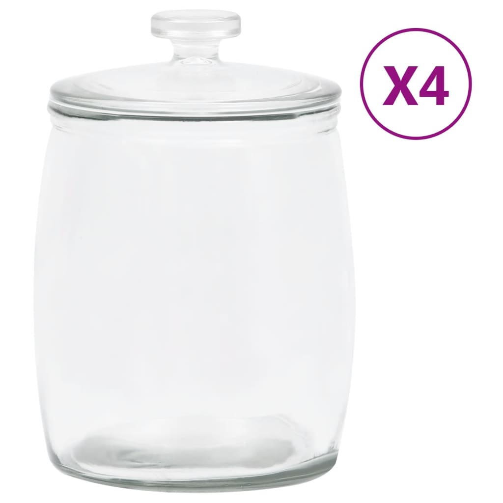 vidaXL Frascos de vidro com tampas 4 pcs 8000 ml