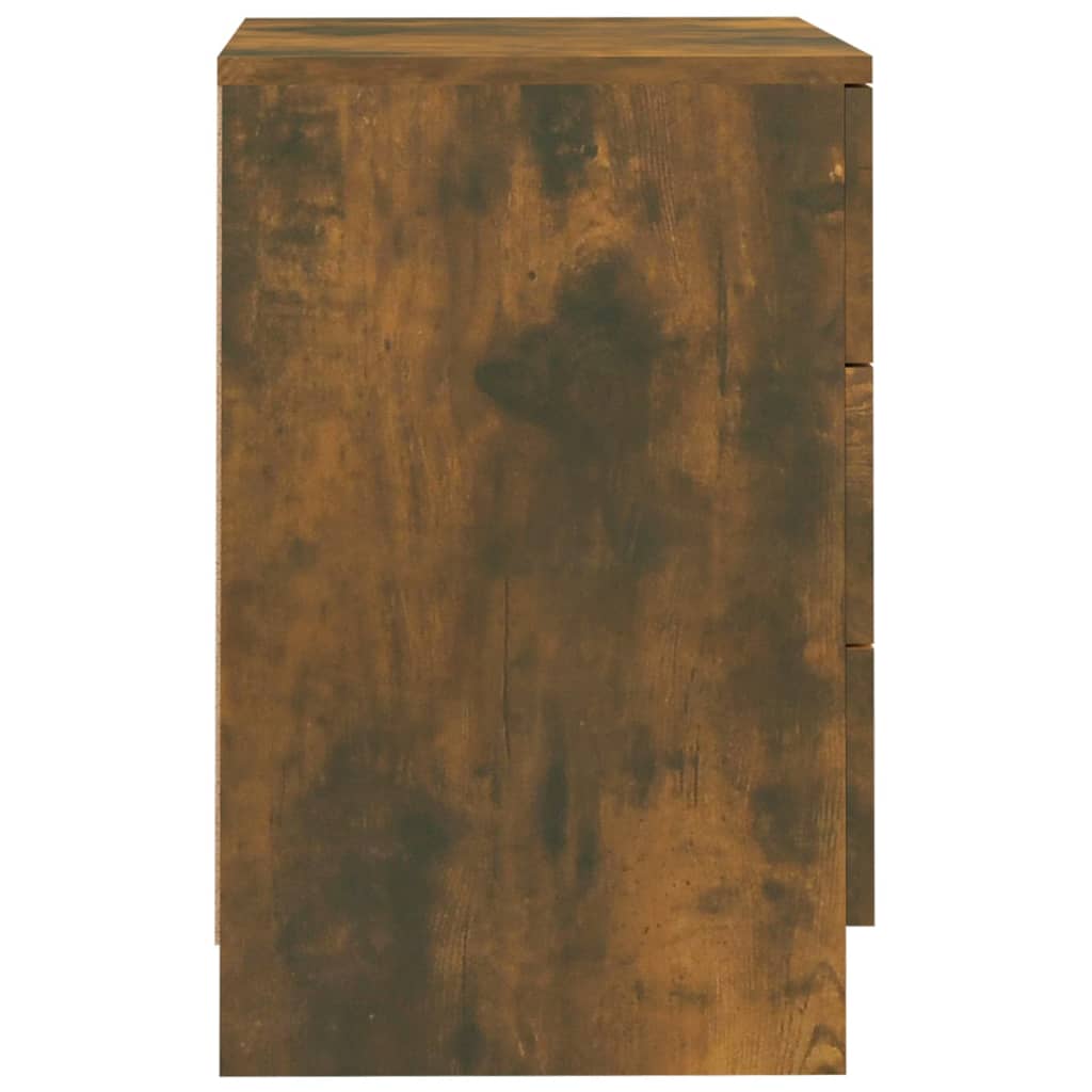 vidaXL Mesa cabeceira 38x35x56 cm derivados de madeira carvalho fumado