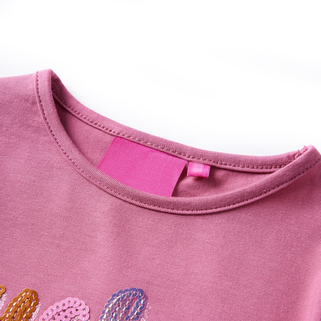 T-shirt de manga comprida para criança cor framboesa 92