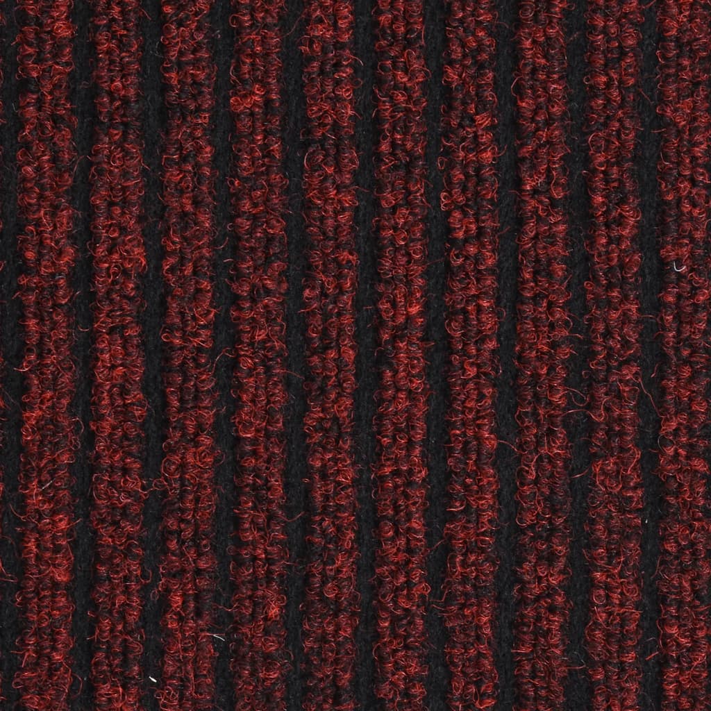 vidaXL Tapete de porta às riscas 40x60 cm vermelho