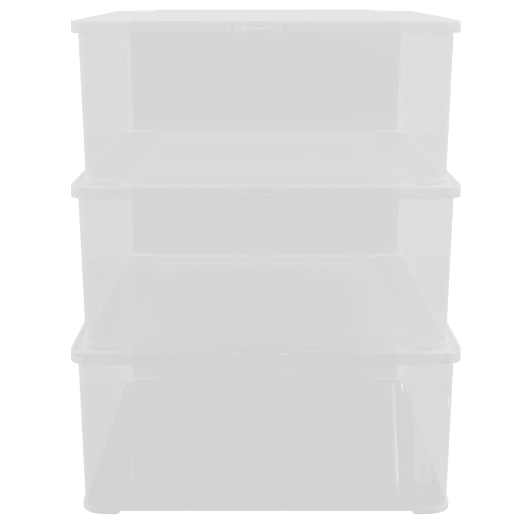 vidaXL Caixas de arrumação empilháveis 3 pcs 25 L plástico