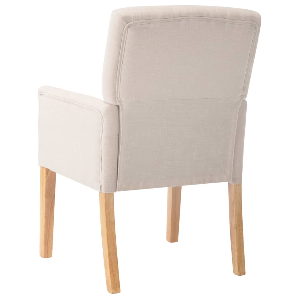 vidaXL Cadeiras de jantar com apoio de braços 4 pcs tecido bege