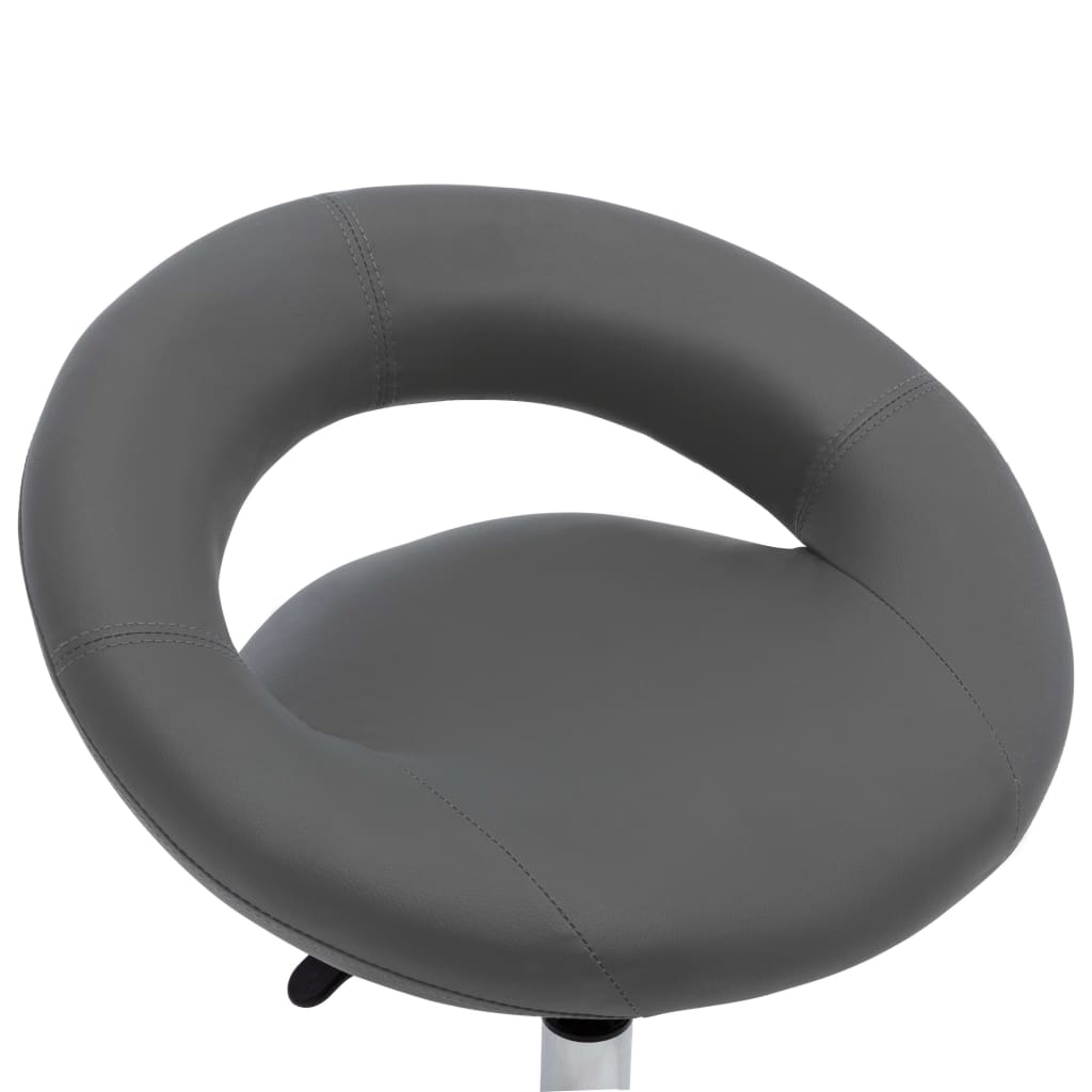 vidaXL Cadeira de trabalho com rodas couro artificial cor cinzento
