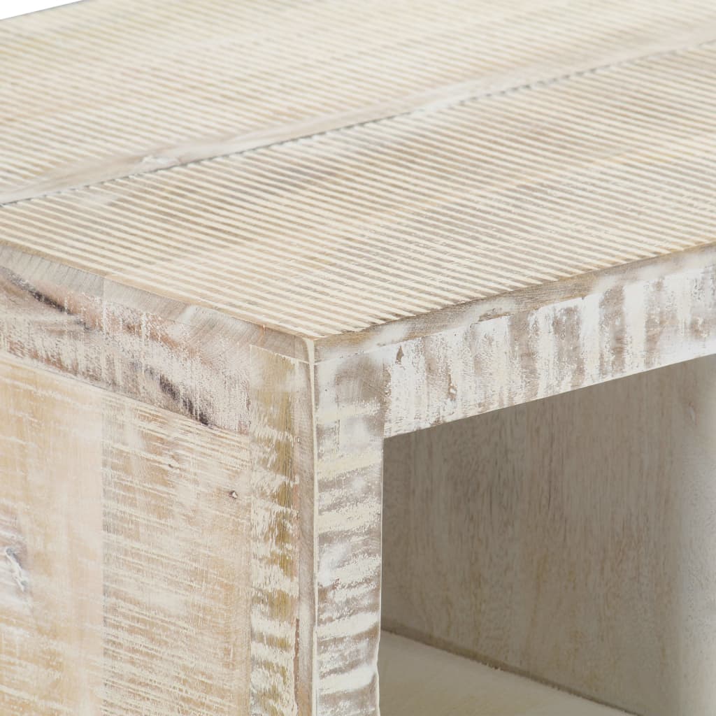 vidaXL Mesa de centro 110x50x40 cm madeira mangueira maciça branco