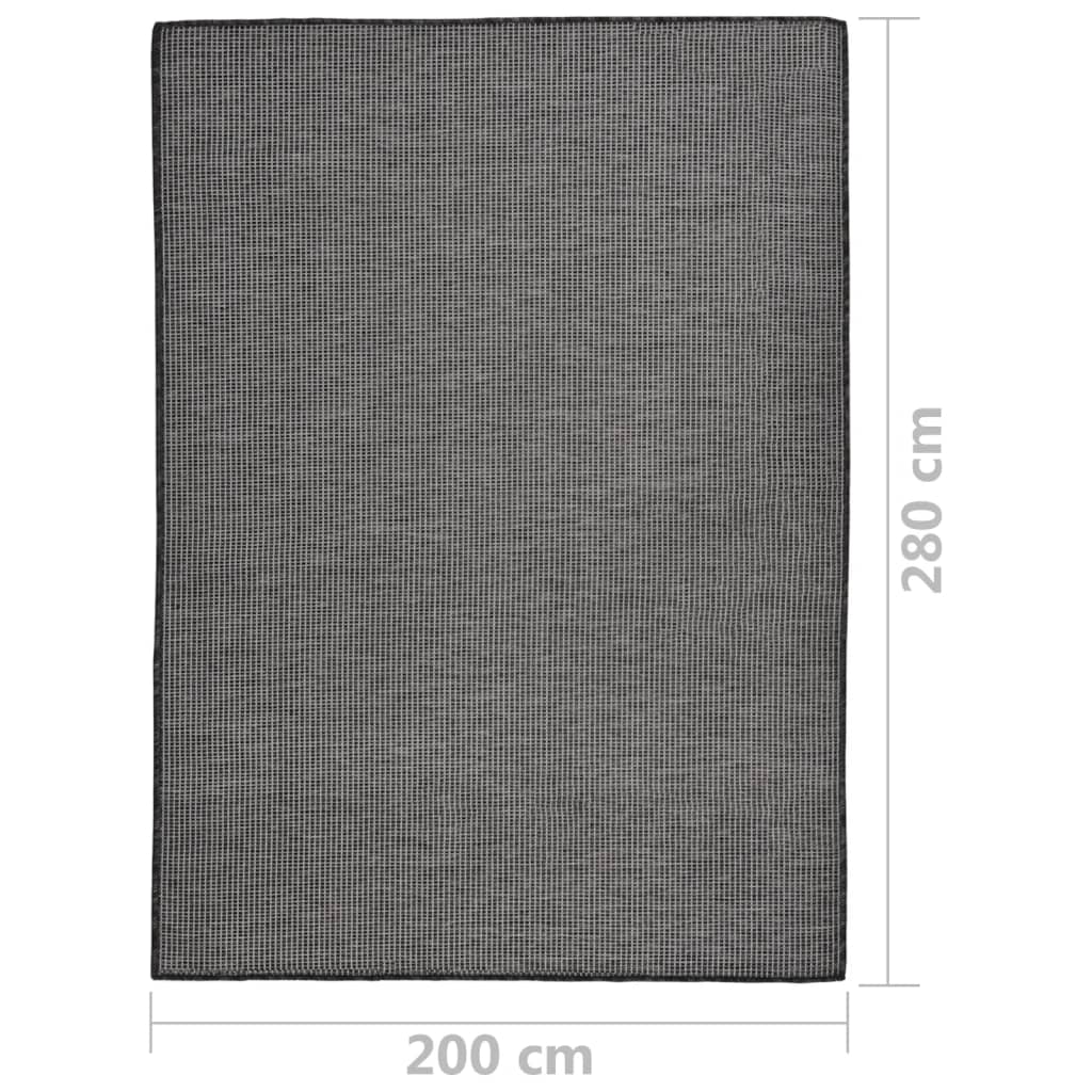 vidaXL Tapete de tecido plano para exterior 200x280 cm cinzento