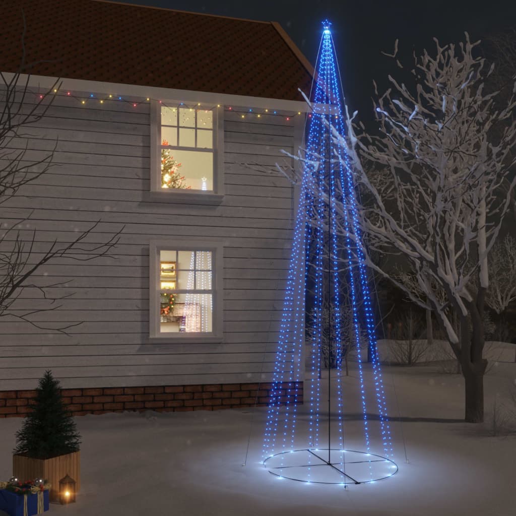 vidaXL Árvore de Natal em cone 1134 LEDs 230x800 cm azul