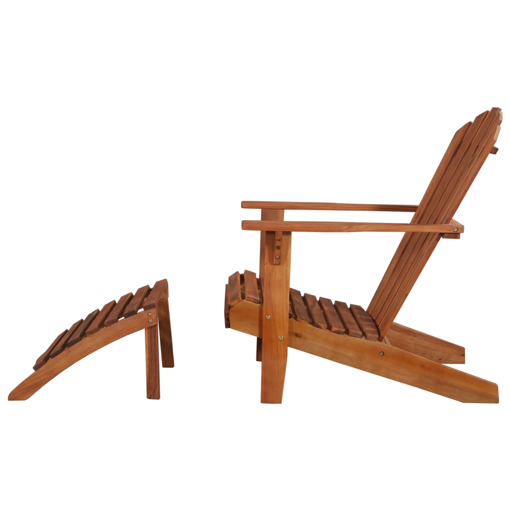vidaXL Cadeira jardim Adirondack c/ apoio de pés madeira acácia maciça