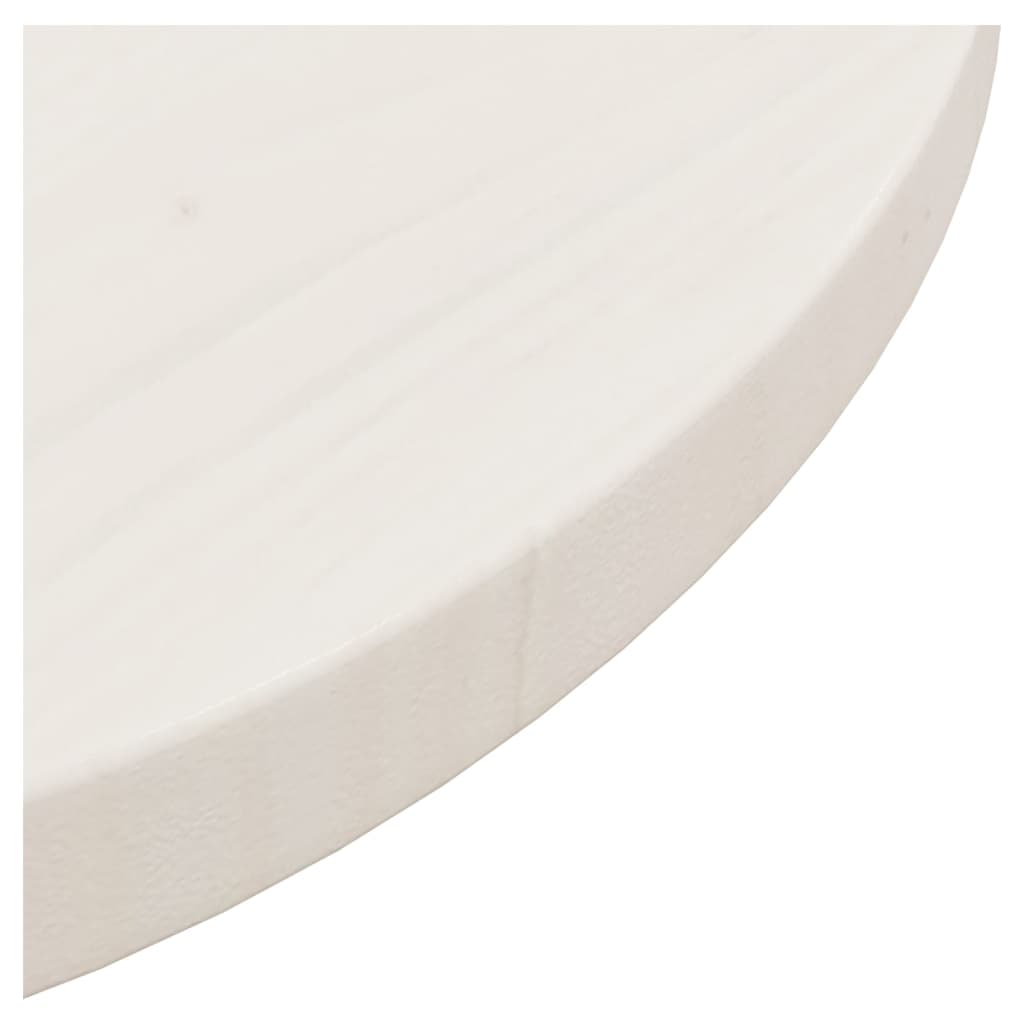 vidaXL Tampo de mesa pinho maciço Ø40x2,5 cm branco