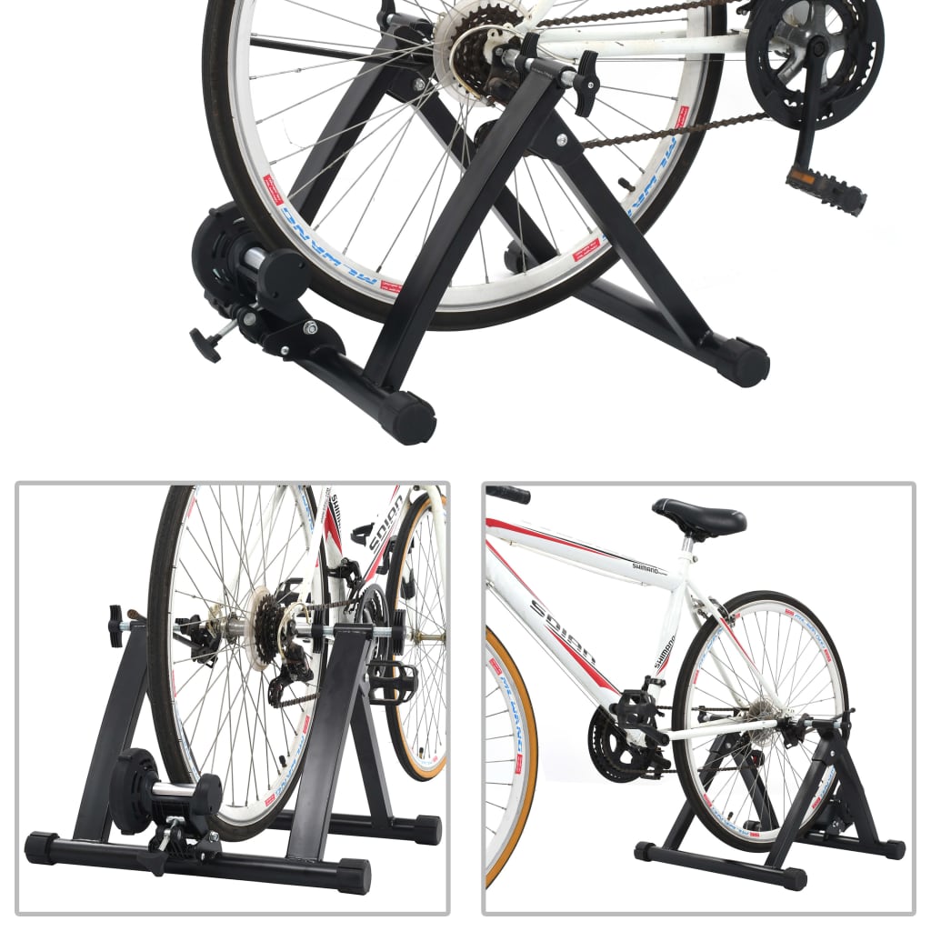 vidaXL Rolo de treino para bicicleta roda 26-28 aço preto