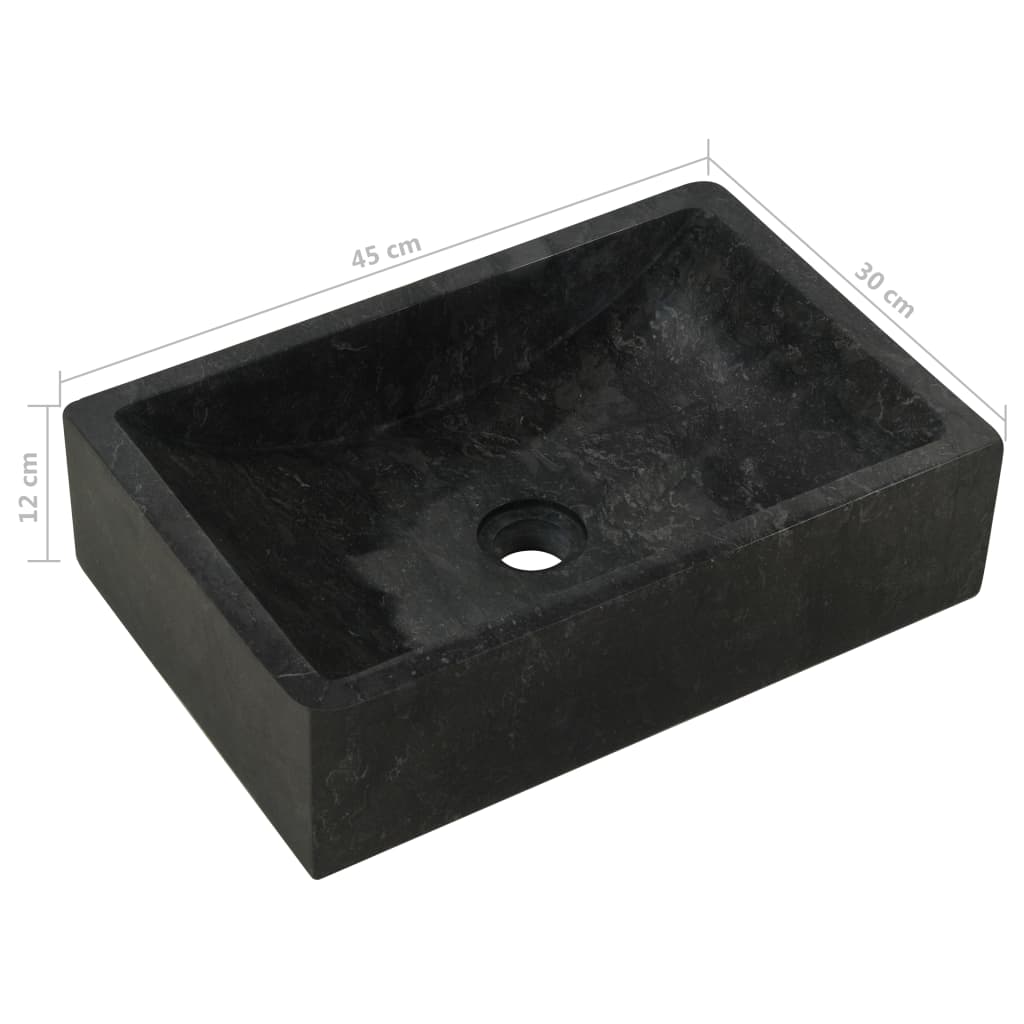 vidaXL Armário de casa de banho teca maciça + lavatórios mármore preto