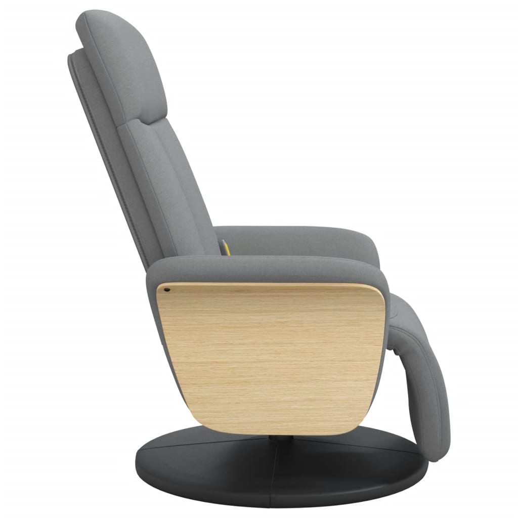 vidaXL Cadeira massagens reclinável c/ apoio de pés tecido cinza-claro
