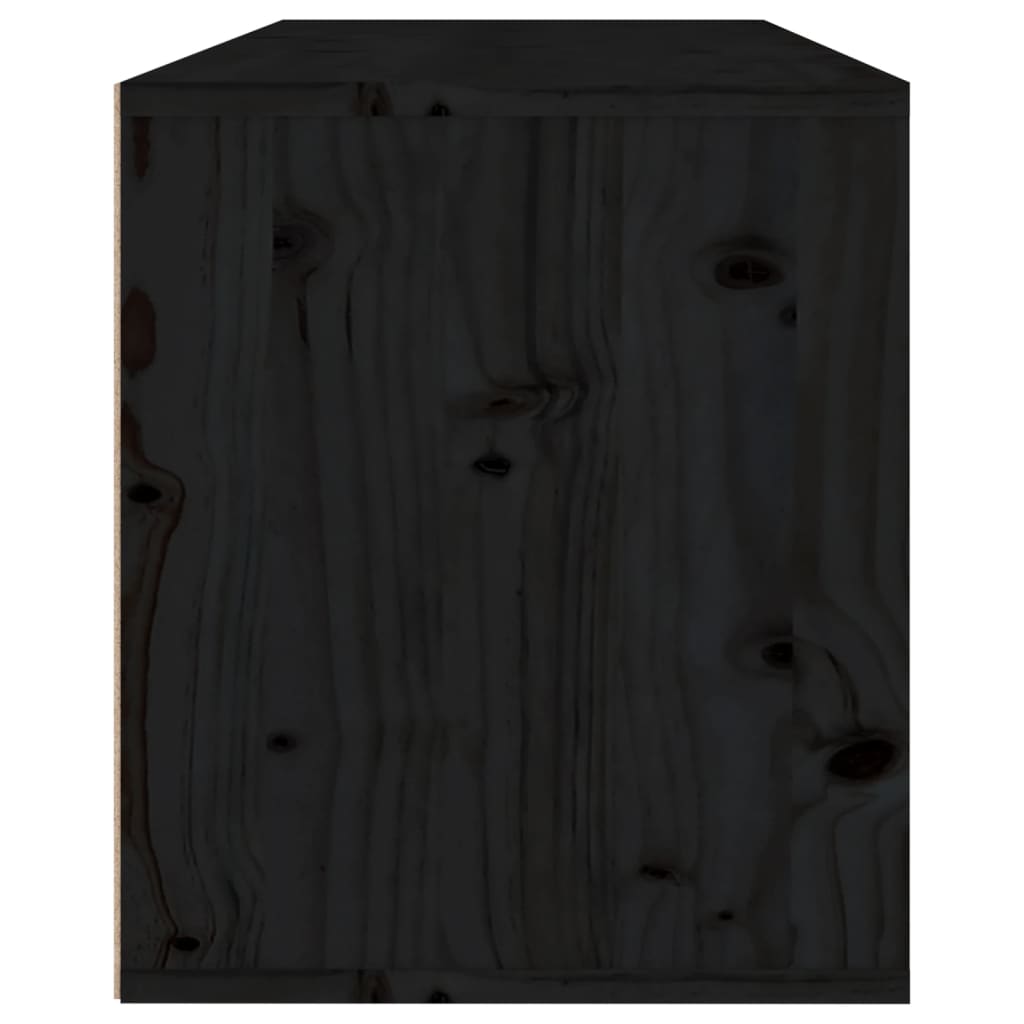 vidaXL Móveis de TV 3 pcs madeira de pinho maciça preto