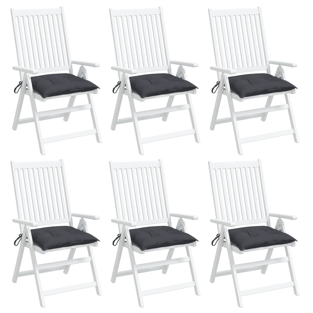 vidaXL Almofadões de cadeira 6 pcs 50x50x7 cm tecido oxford antracite