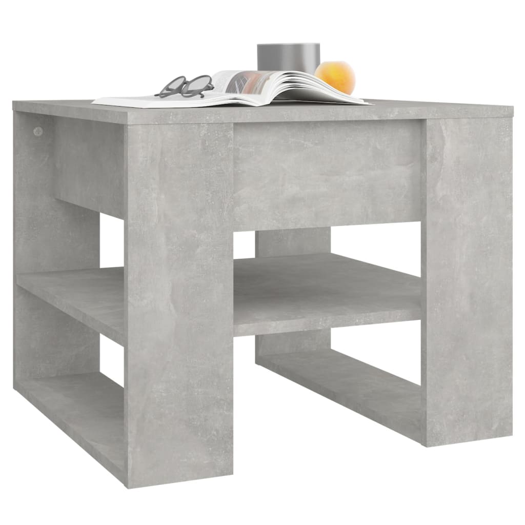 vidaXL Mesa de centro 55,5x55x45 cm madeira processada cinza cimento