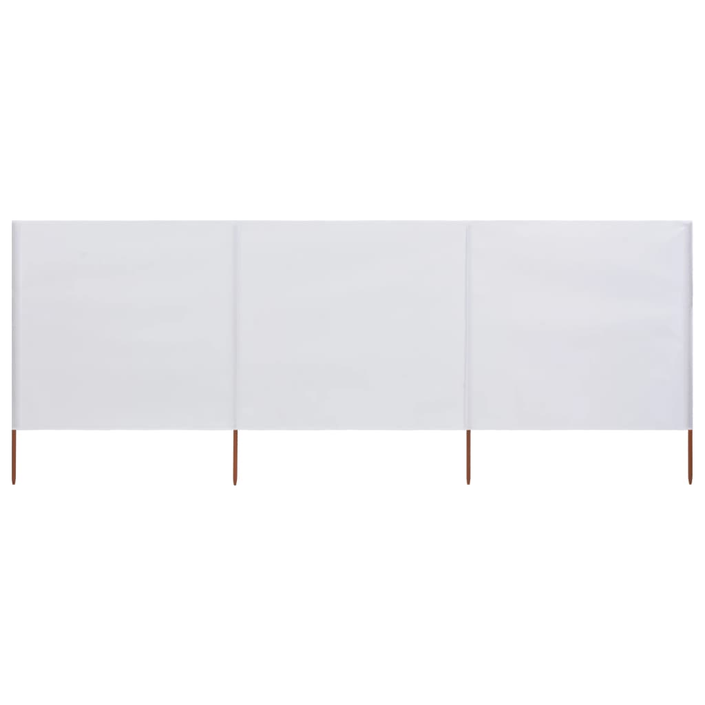 vidaXL Para-vento com 3 painéis em tecido 400x160 cm cor areia branco