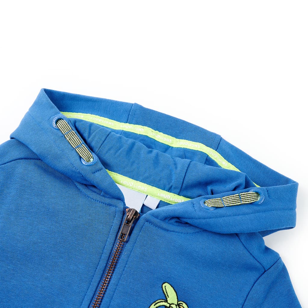 Sweatshirt para criança com capuz e fecho azul 92