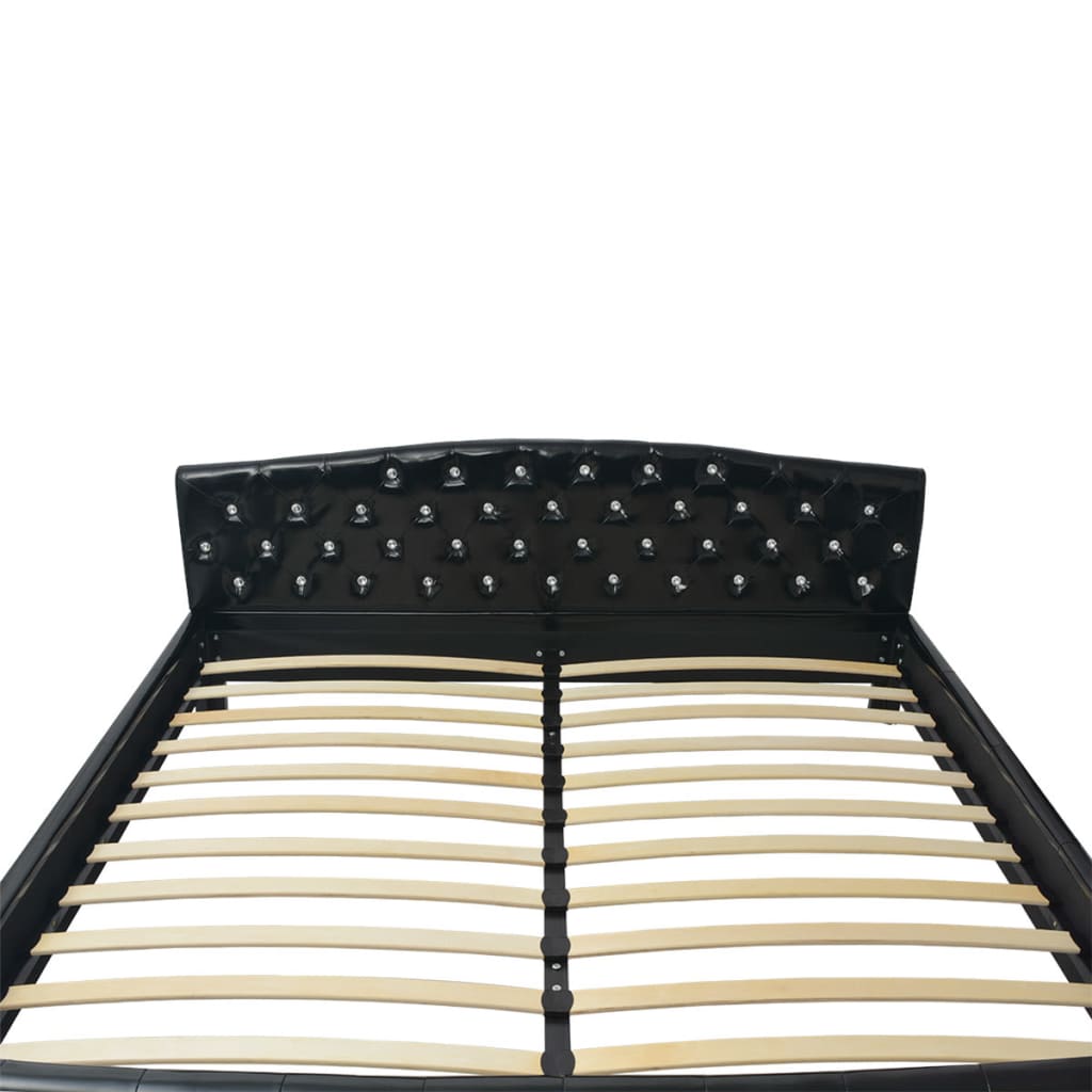 vidaXL Estrutura de cama 180x200 cm couro artificial preto