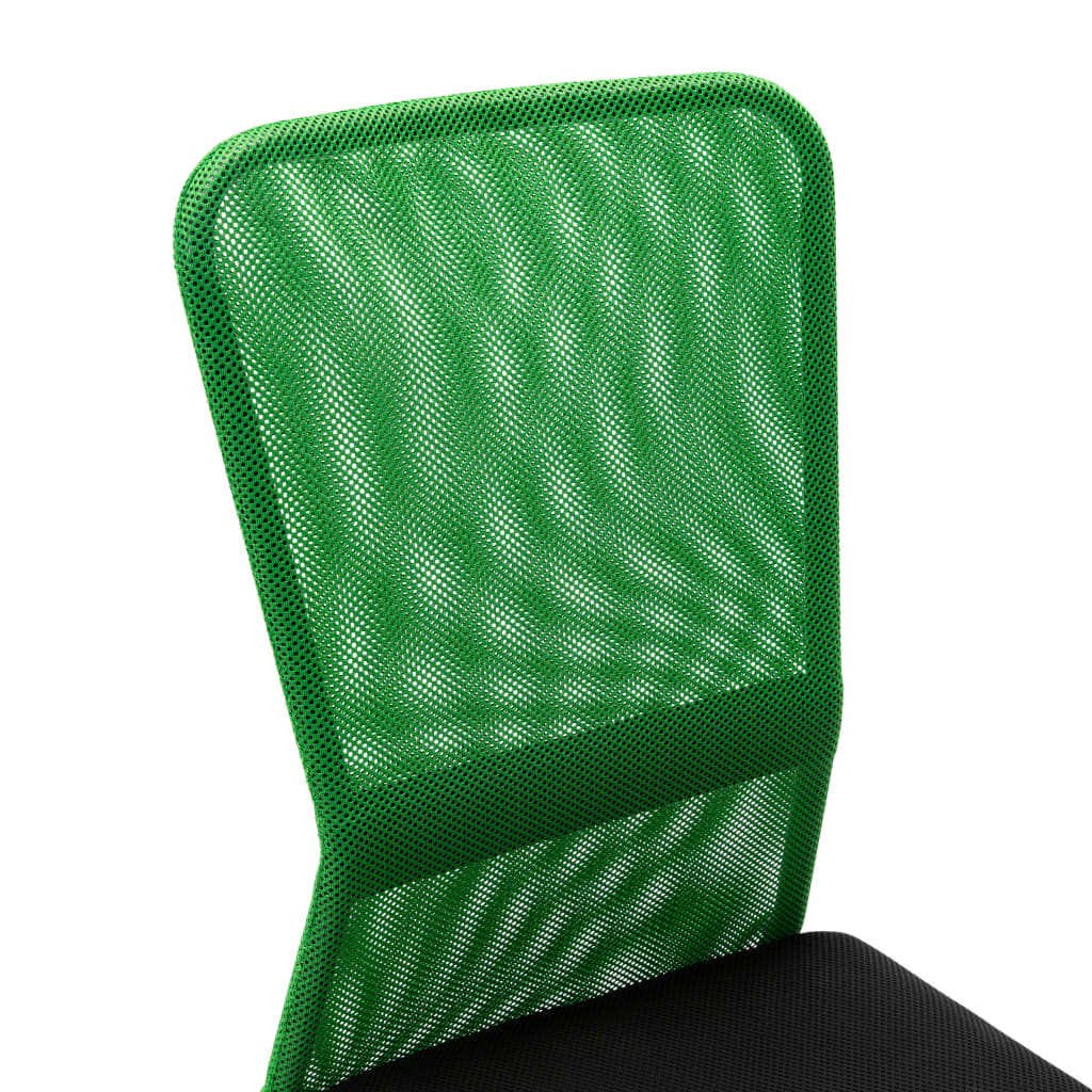 vidaXL Cadeira de escritório 44x52x100cm tecido de malha preto e verde