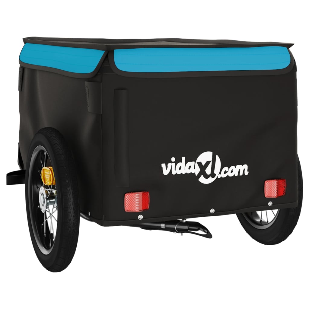 vidaXL Reboque para bicicleta 30 kg ferro azul e cinza