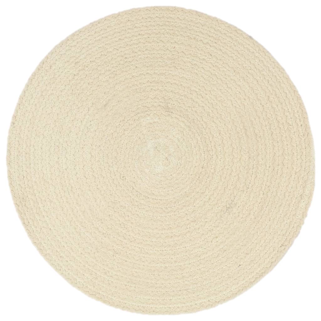 vidaXL Individuais de mesa 4 pcs em algodão liso 38 cm redondo natural