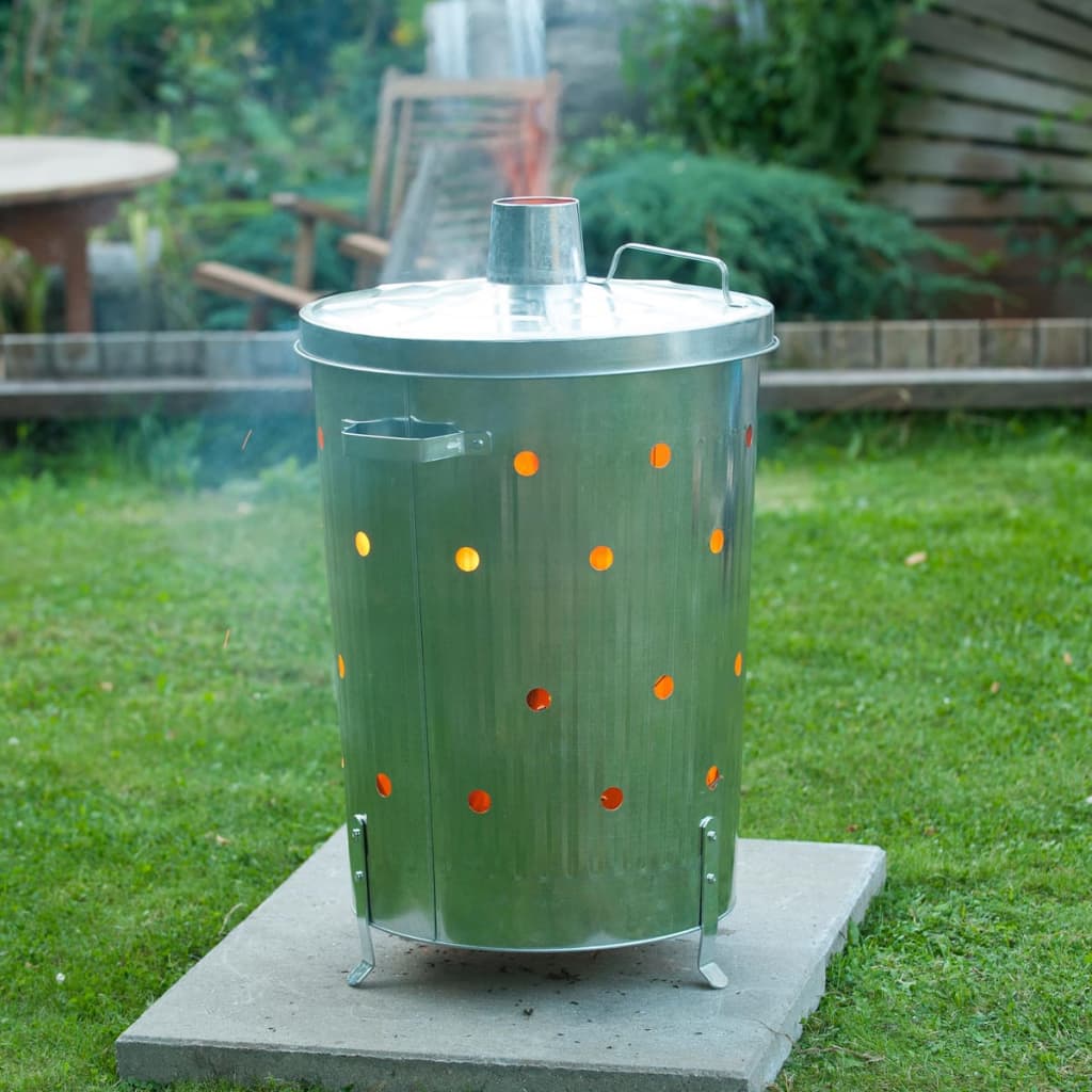 Nature Incinerador de jardim redondo 46x72 cm aço galvanizado