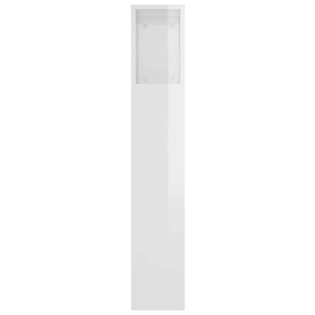 vidaXL Armário de cabeceira 220x18,5x104,5 cm branco brilhante
