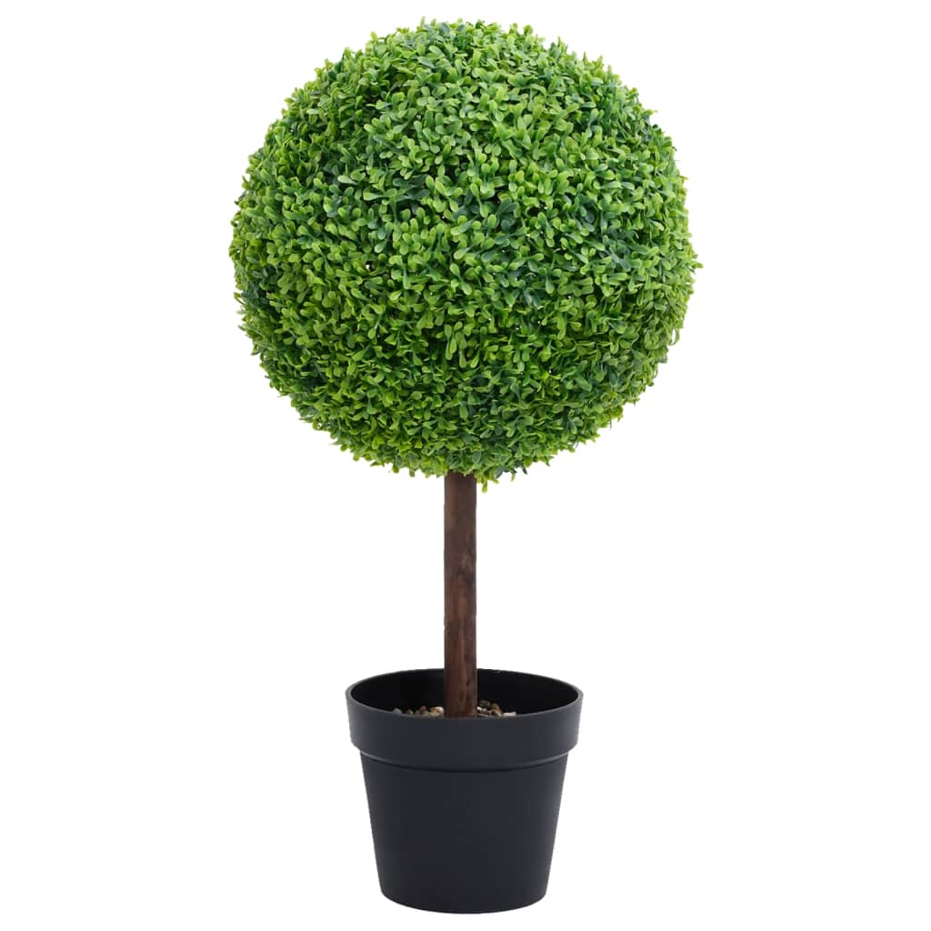 vidaXL Planta artificial buxo em forma de esfera com vaso 71 cm verde