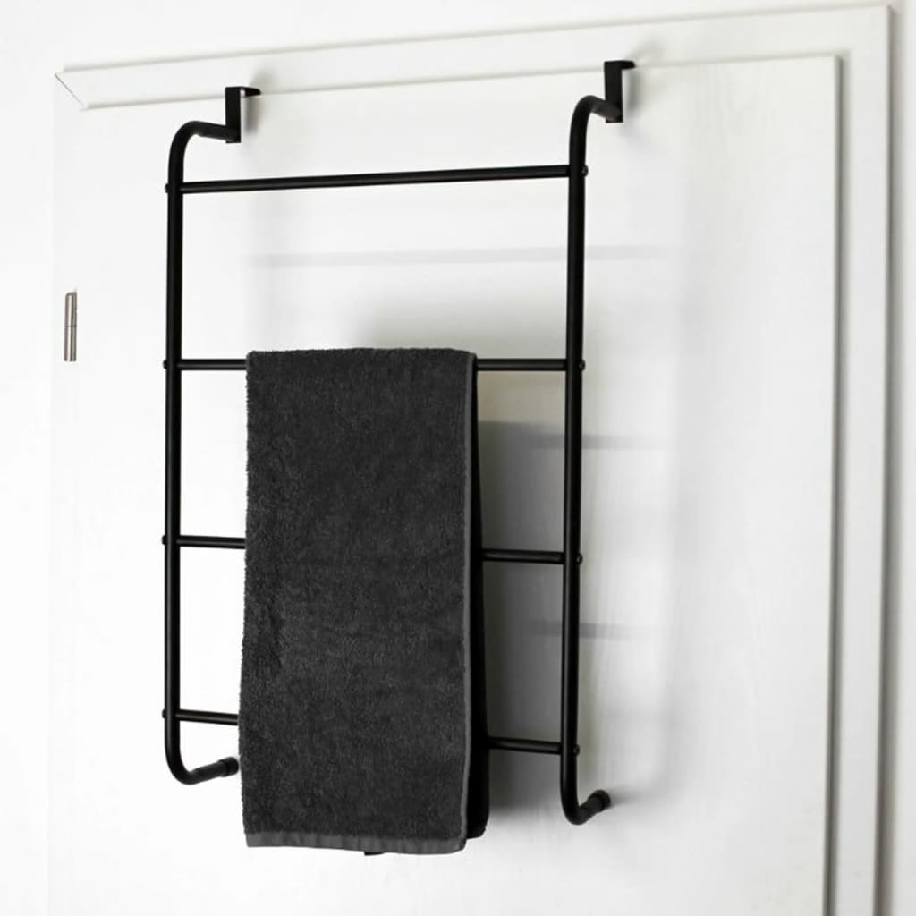 Bathroom Solutions Toalheiro para pendurar na porta metal preto
