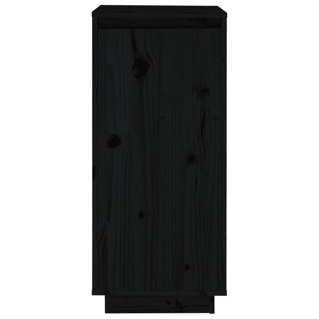 vidaXL Sapateira 35x35x80 cm madeira de pinho maciça preto