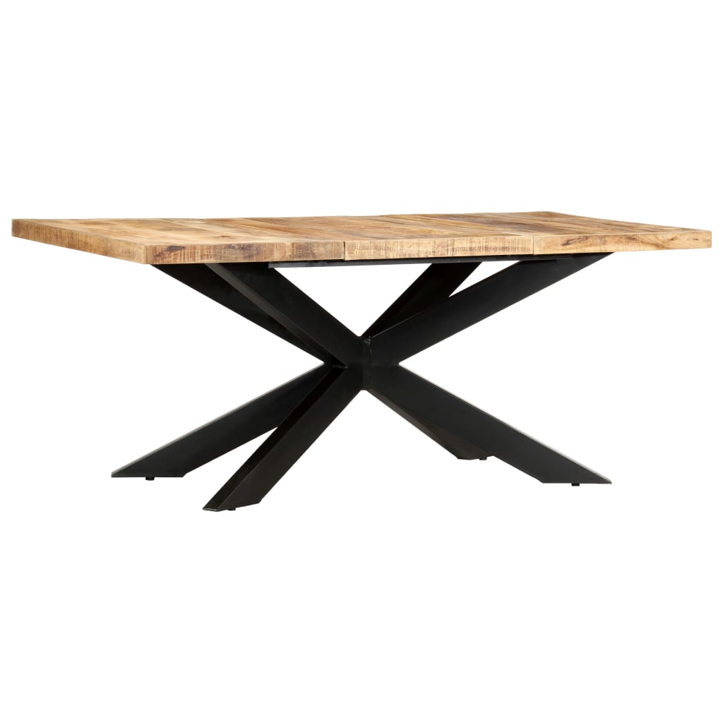 vidaXL Mesa de jantar 180x90x76 cm madeira de mangueira maciça áspera